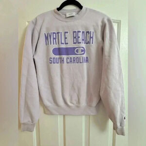 VTG Champion Myrtle Beach South Carolina Lilac Purple Sweatshirt Preppy Comfy